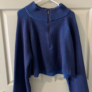 Women's Free people Blue Ribbed Sweater